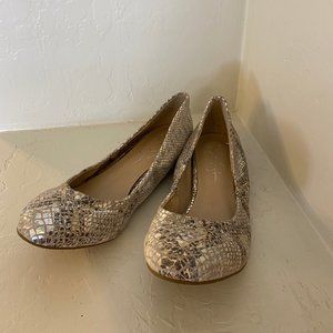 ❤️️ Jessica Simpson Metallic Snakeskin Flats Shoes